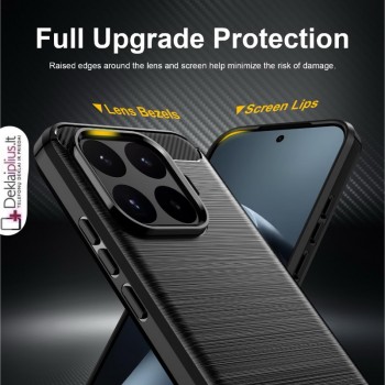 Carbon guminis dėklas - juodas (Xiaomi 17T Pro) Carbon guminis dėklas - juodas (Xiaomi 17T Pro)